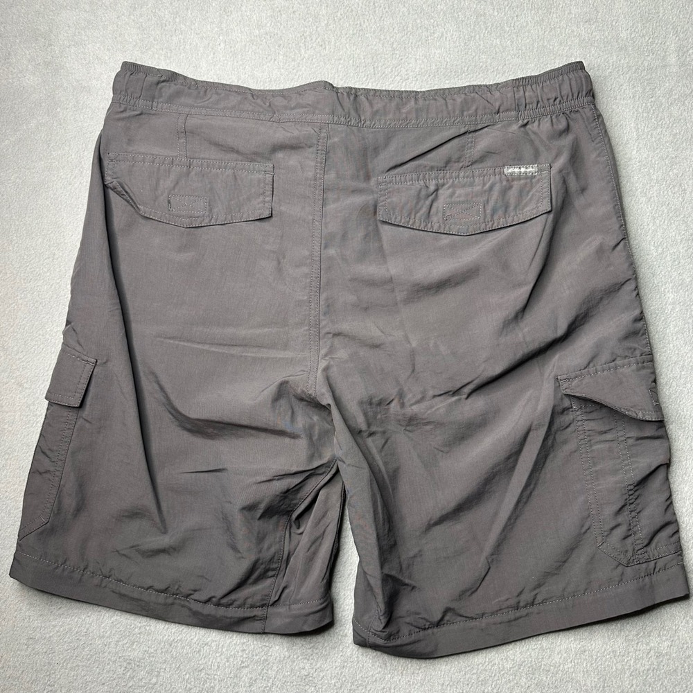 Eddie Bauer Cargo Shorts Mens 36 Gray Nylon Hiking Lightweight Integrated Belt - Picture 8 of 10